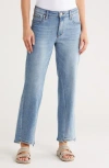 Sts Blue Faye Raw Step Hem Ankle Wide Leg Jeans In Blue