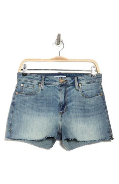 Sts Blue High Waist Raw Hem Side Slit Denim Shorts In Contra Costra