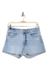Sts Blue Ultra High Waist Raw Hem Boyfriend Denim Shorts In Sanger