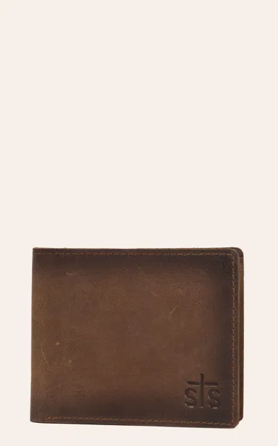 Sts Ranchwear Foreman Collection Men's Distressed Brown Leather Bi-fold Wallet