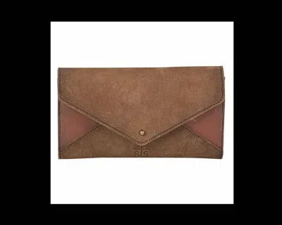 Sts Ranchwear Full Grain Roughout Leather Wallet In Baroness 2 In Brown