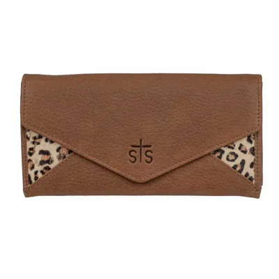 Sts Ranchwear Great Plains Wallet In Cheetah Leather In Brown