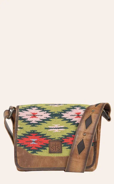 Sts Ranchwear Green & Red Aztec Baja Dreams Della Crossbody Bag