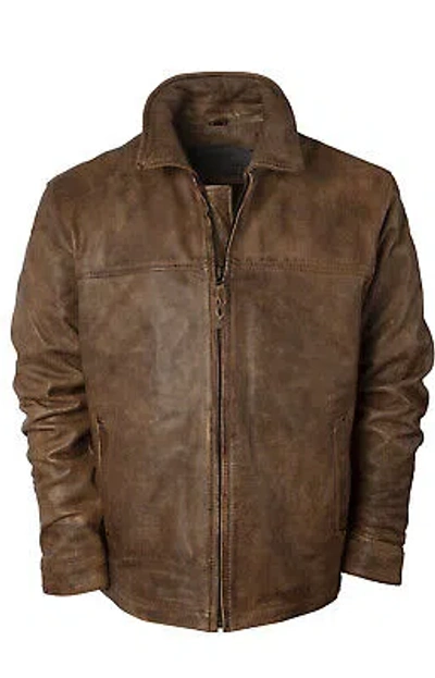 Pre-owned Sts Ranchwear Mens Rifleman Chestnut Leather Leather Jacket 3xl In Brown