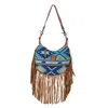 Sts Ranchwear Mojave Sky Nellie Serape Fringe Shoulder Bag In Multicolor Blue In Multi
