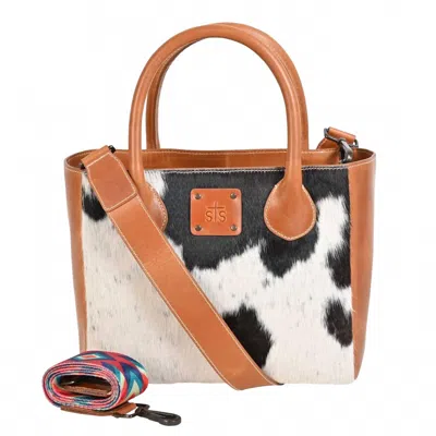 Sts Ranchwear Women's Basic Bliss Cowhide Satchel Bag In Multi In Brown