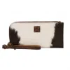 Sts Ranchwear Women's Classic Cowhide Clutch Bag In White Dark Brown In Multi