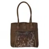Sts Ranchwear Women's Cowhide Saddle Tramp Tote Bag In Brown In Brown
