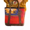 Sts Ranchwear Women's Crimson Sun Woven Leather Tote Bag In Multi In Neutral