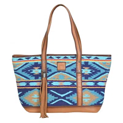 Sts Ranchwear Women's Mojave Sky Tote Bag In Blue Serape Pattern In Multi