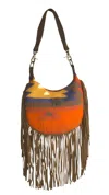 Sts Ranchwear Women's Nellie Fringe Shoulder Bag In Crimson Sun In Multi