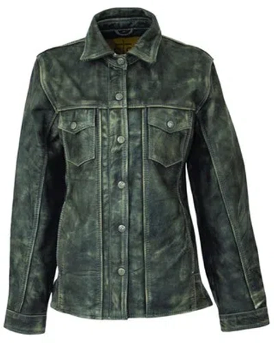 Pre-owned Sts Ranchwear Women's Ranch Hand Leather Jacket - Plus - Sts5241-big Xx-large In Silver