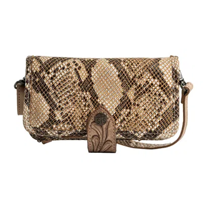 Sts Ranchwear Women's Stella Python Crossbody Wallet In Brown