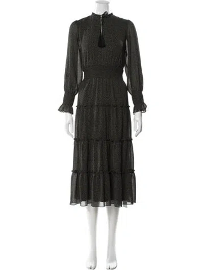 Pre-owned Sts Sail To Sable Animal Print Midi Length Dress In Black