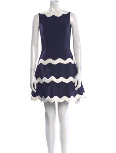Pre-owned Sts Sail To Sable Bateau Neckline Mini Dress In Blue