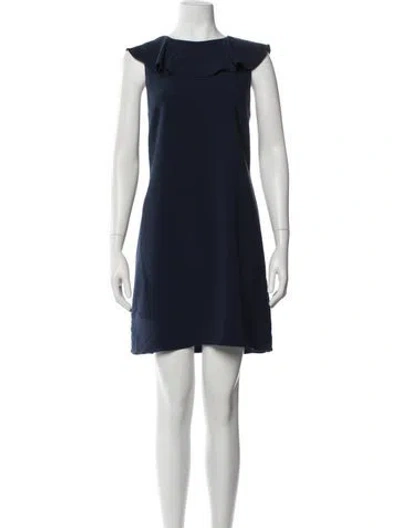 Pre-owned Sts Sail To Sable Bateau Neckline Mini Dress In Blue