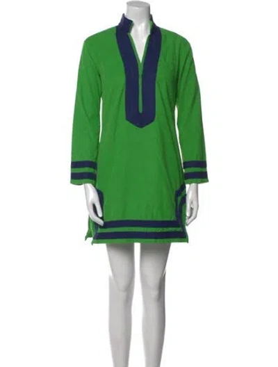 Pre-owned Sts Sail To Sable Colorblock Pattern Mini Dress In Green