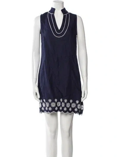 Pre-owned Sts Sail To Sable Cowl Neck Mini Dress In Blue