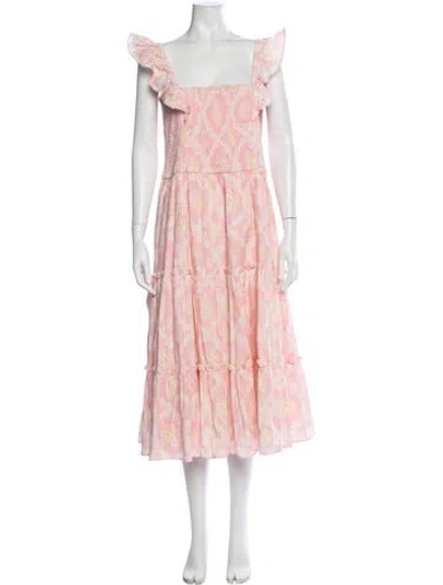 Pre-owned Sts Sail To Sable Floral Print Long Dress W/ Tags In Pink