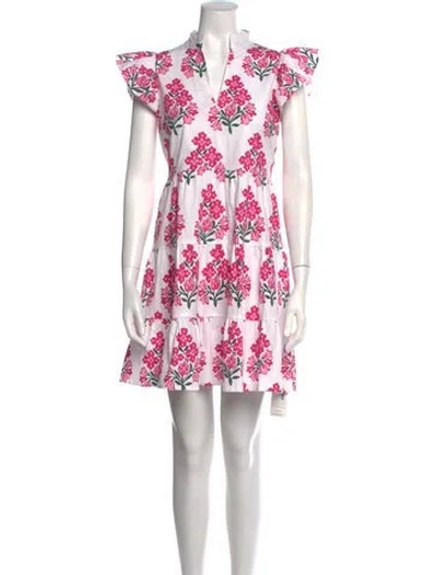 Pre-owned Sts Sail To Sable Floral Print Mini Dress In Pink