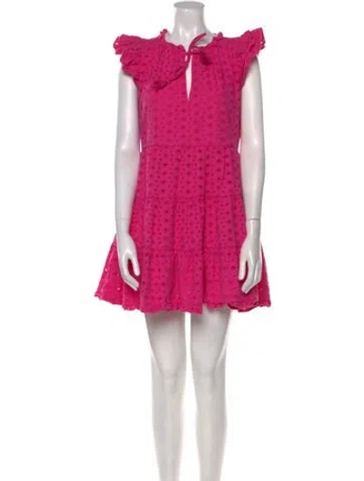Pre-owned Sts Sail To Sable Floral Print Mini Dress In Pink