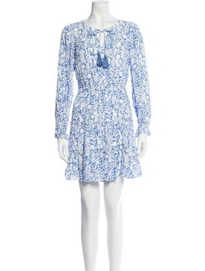 Pre-owned Sts Sail To Sable Floral Print Mini Dress W/ Tags In Blue