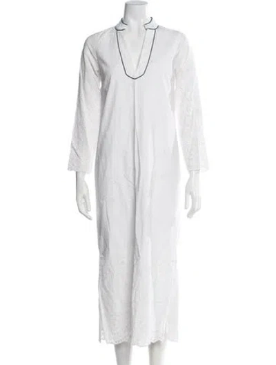 Pre-owned Sts Sail To Sable Lace Pattern Long Dress In White