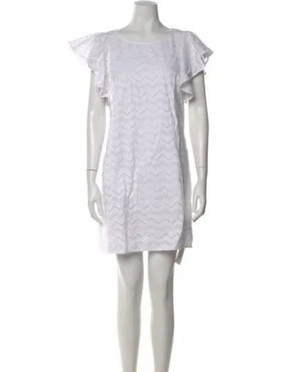 Pre-owned Sts Sail To Sable Lace Pattern Mini Dress In White