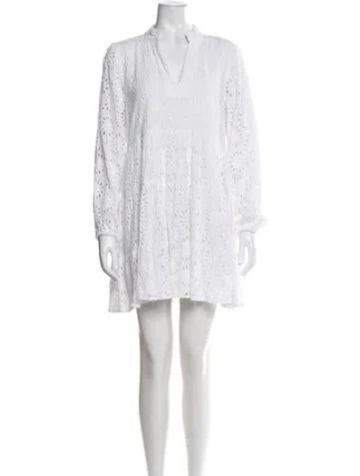 Pre-owned Sts Sail To Sable Lace Pattern Mini Dress In White