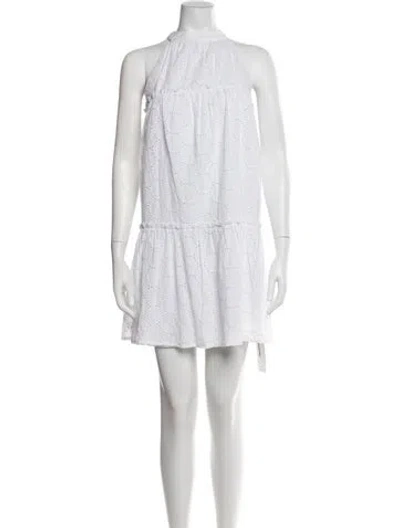 Pre-owned Sts Sail To Sable Lace Pattern Mini Dress In White