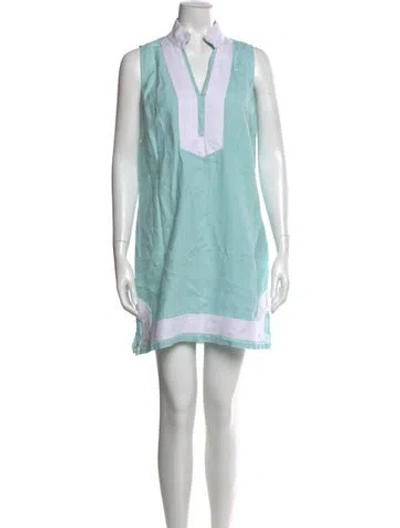 Pre-owned Sts Sail To Sable Linen Mini Dress In Blue