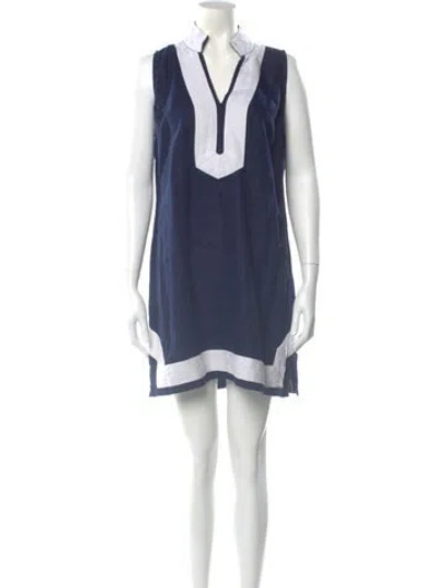 Pre-owned Sts Sail To Sable Linen Mini Dress In Blue
