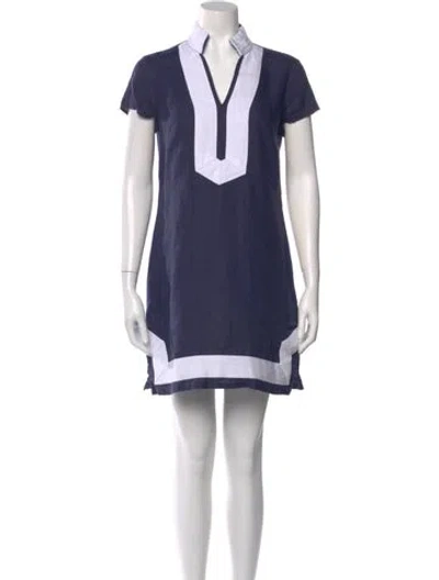 Pre-owned Sts Sail To Sable Linen Mini Dress In Blue