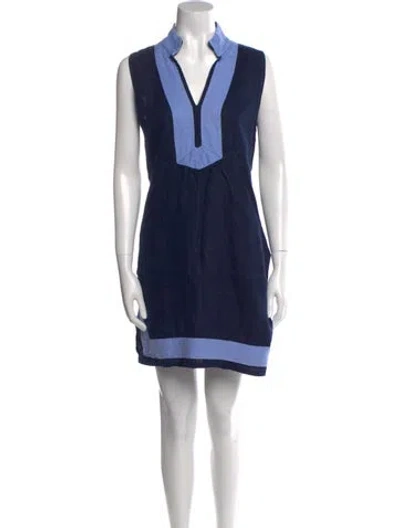 Pre-owned Sts Sail To Sable Linen Mini Dress In Blue