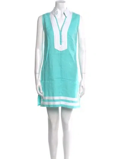 Pre-owned Sts Sail To Sable Linen Mini Dress In Blue