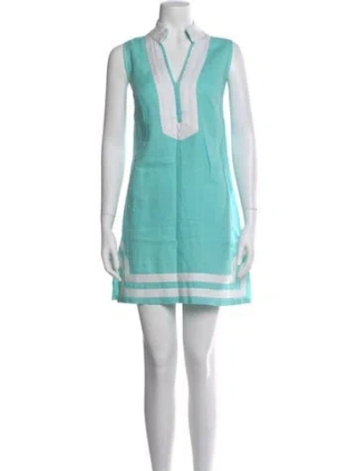 Pre-owned Sts Sail To Sable Linen Mini Dress In Blue