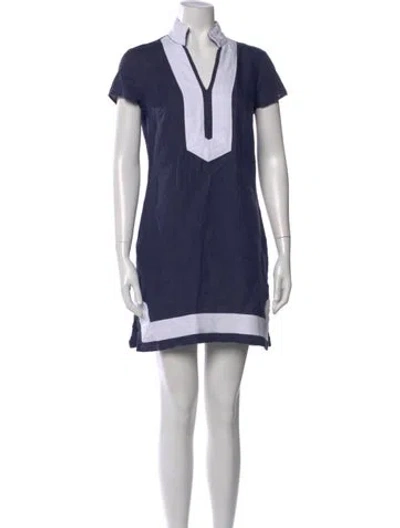 Pre-owned Sts Sail To Sable Linen Mini Dress In Blue