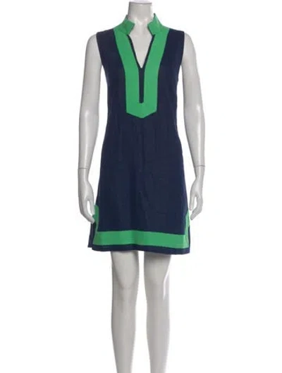 Pre-owned Sts Sail To Sable Linen Mini Dress In Blue