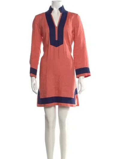 Pre-owned Sts Sail To Sable Linen Mini Dress In Pink
