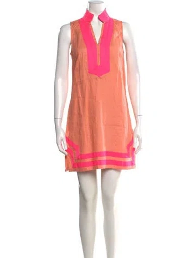 Pre-owned Sts Sail To Sable Linen Mini Dress In Pink