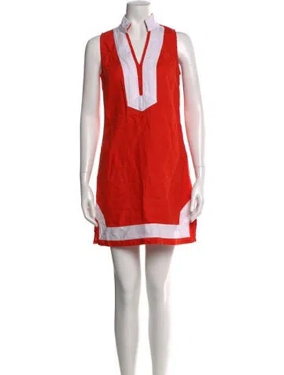 Pre-owned Sts Sail To Sable Linen Mini Dress In Red