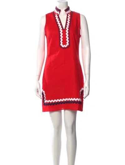 Pre-owned Sts Sail To Sable Linen Mini Dress In Red