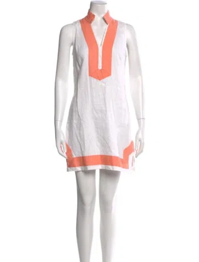 Pre-owned Sts Sail To Sable Linen Mini Dress In White