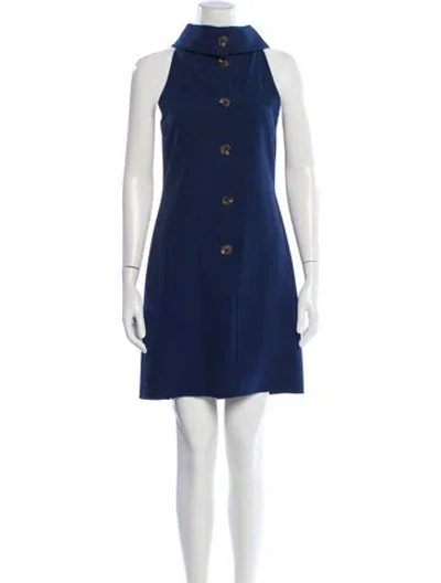 Pre-owned Sts Sail To Sable Mock Neck Mini Dress In Blue