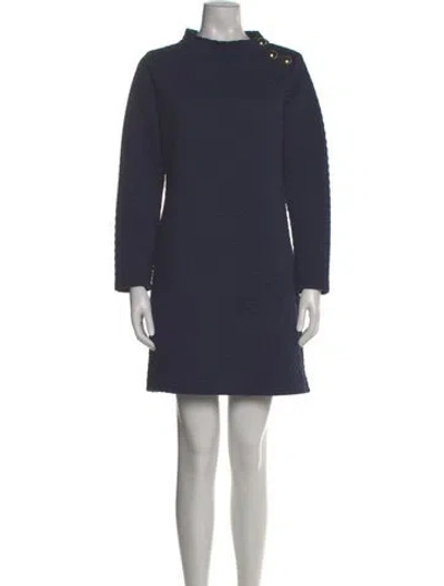 Pre-owned Sts Sail To Sable Mock Neck Mini Dress In Blue