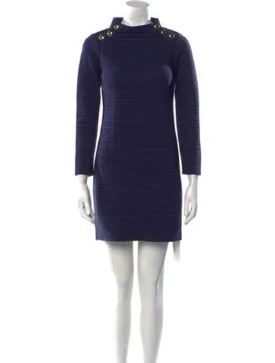 Pre-owned Sts Sail To Sable Mock Neck Mini Dress W/ Tags In Blue