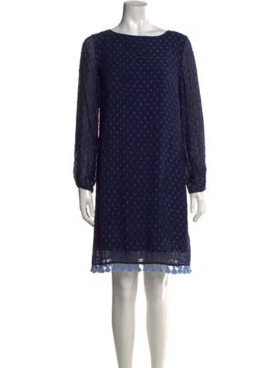 Pre-owned Sts Sail To Sable Patterned Mini Dress In Blue