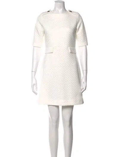 Pre-owned Sts Sail To Sable Patterned Mini Dress In White