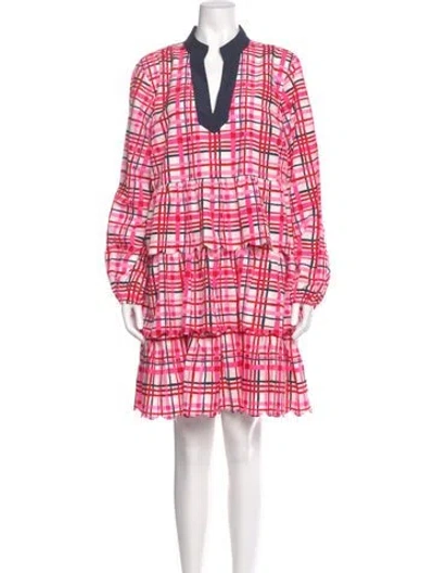 Pre-owned Sts Sail To Sable Plaid Print Mini Dress In Pink