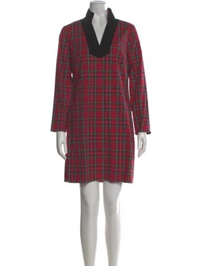 Pre-owned Sts Sail To Sable Plaid Print Mini Dress In Red